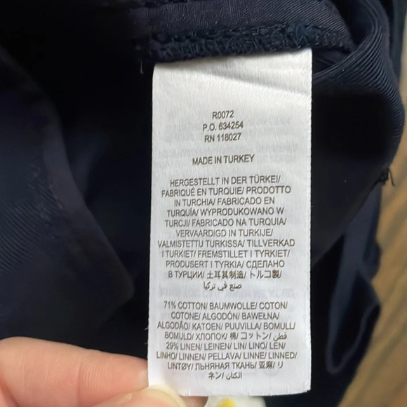 NWT Boden Paperbag High Waisted Linen Blend Shorts in Navy size 10 - Picture 6 of 9